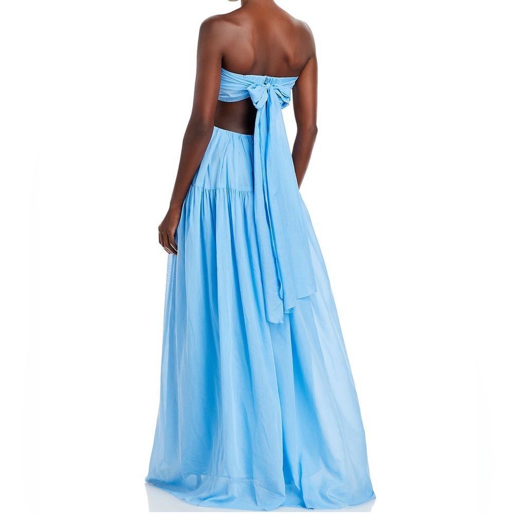 Rebecca Taylor Wrap Back Maxi Dress in Azul Blue, NWT, Size 16 - Picture 5 of 14